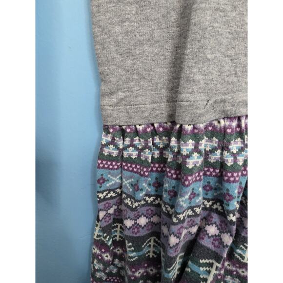 Tea Collection Dress Size 7 EUC Gray With Purple Print Skirt - Picture 2 of 4